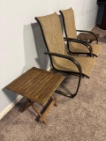 outdoor chairs w/ folding patio side tables