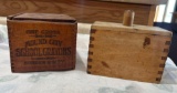 Vintage Wooden Mound City School Crayons and butter mold box