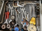 multiple size wrenches & misc tools