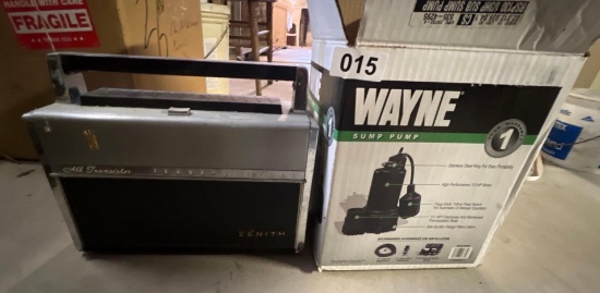 sump pump and old Zenith radio ( untested)