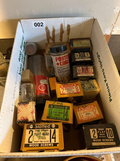 Vintage boxes of miscellaneous nails and screws