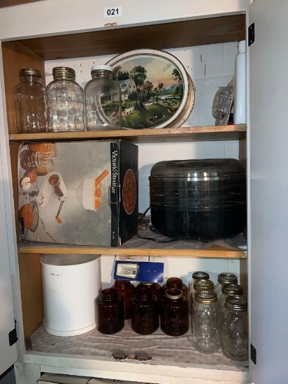 Canning jars, strainer, tins, and more