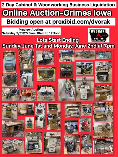 DAY ONE-Cabinet/Woodworking Business Liquidation