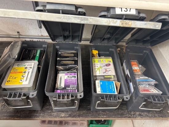 4 storage boxes with fasteners