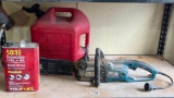 Electric Chain saw, gas tank, and ready to use fuel+oil
