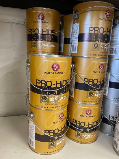 Pratt & lambert pro-hide gold ultra interior semi-gloss latex paint new