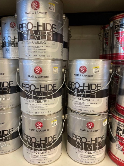 Pratt & Lambert pro-hide silver interior ceiling latex paint new