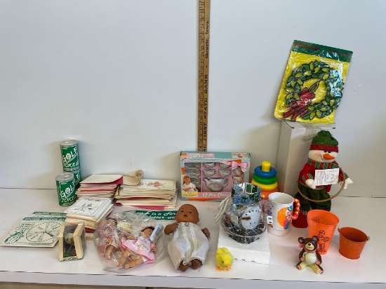 dolls, porcelain tea set and more