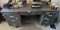 Heavy metal desk contents in and on desk not included