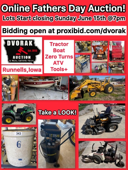 Estate-Tractor, Boat, Zero Turns, ATV, Tools+