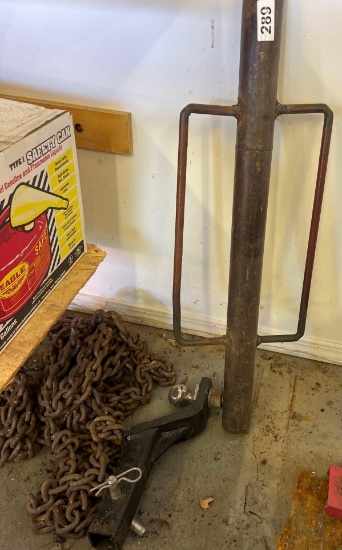 post pounder, hitch and long chains