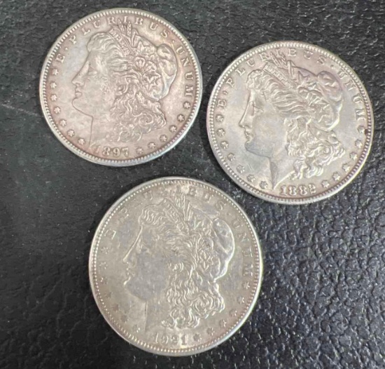 Coins- Morgan Silver Dollars - 3 times the money