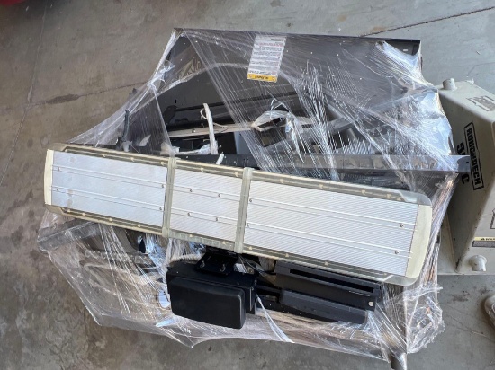 Pallet full of Ford Explorer Police Interceptor interior parts including lights of all sorts