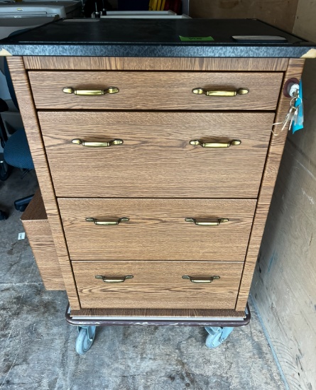 Med cart WITH keys can be used as a tool box or storage!