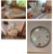 Master bathroom dresser with mirror AND bathroom decor- wall hangings, lamp, clock