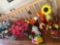 Huge assortment of silk flower arrangements, in beautiful vases