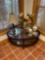 End table with decor