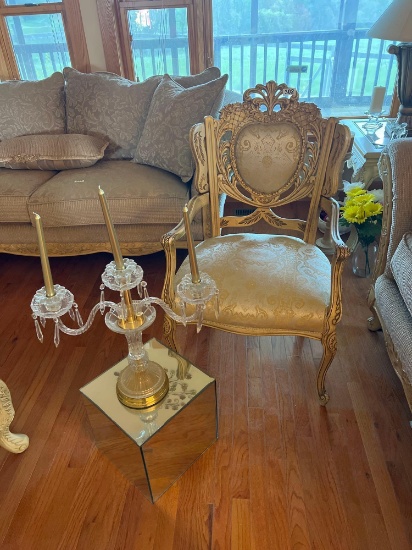 Fancy chair with candelabra
