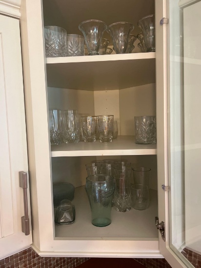 Cabinet of cups, glassware etc.