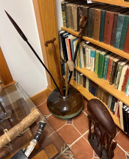 Sculpture and old spears