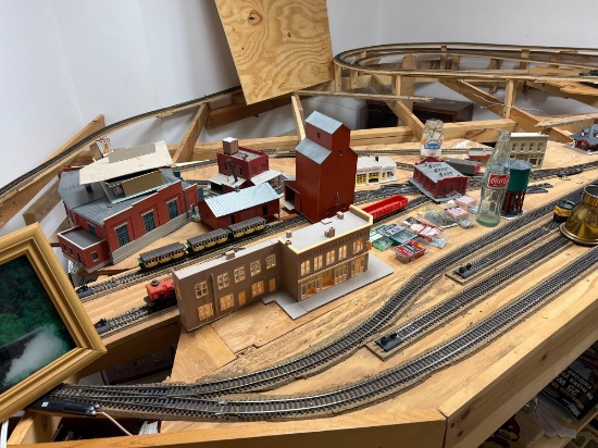 Train room tracks and controls and magazines!