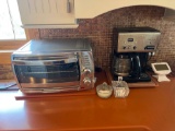 Coffee maker, toaster, and sugar trays