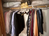 Basement bedroom closet- Mens clothes hanging XL