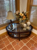 End table with decor