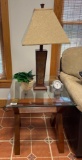 Glass top end tables and lamps