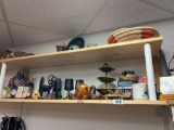 Miscellaneous items on train room shelf