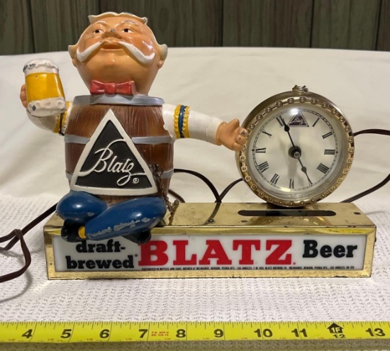 Blatz beer light/clock
