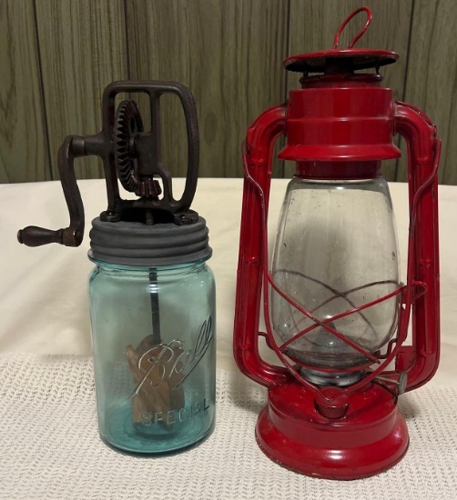 Ball jar churn / lantern