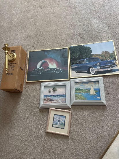 framed vintage Chevrolet's candle sconces