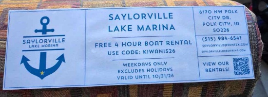 Kcb4 Saylorville Lake Marina FREE Four Hour Boat Rental (weekdays only)