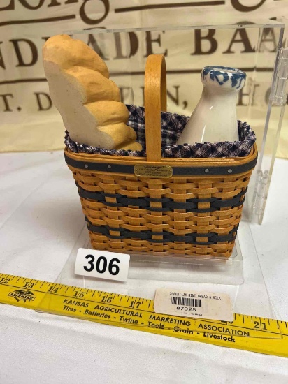 MINIATURE BREAD AND MILK basket