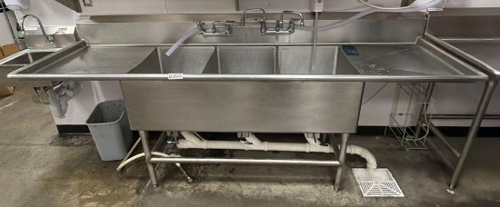 Universal SPG 3 basin sink 102 by 30 inches with drainboards
