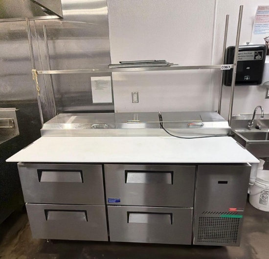 PIZZA PREPARATION REFRIGERATOR Turbo Air Model No. TPR67SDD4N Super Deluxe Pizza Prep Table