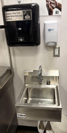 SPG International Model No. EHS2KV Economy Hand Sink, wall model with skirt, 12" wide x 10" and