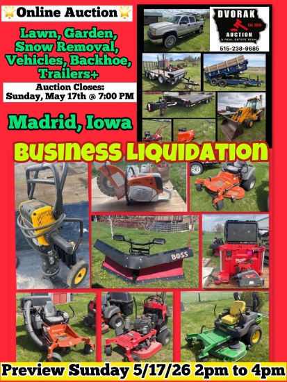 Lawn Care/Snow Removal Business Liquidation