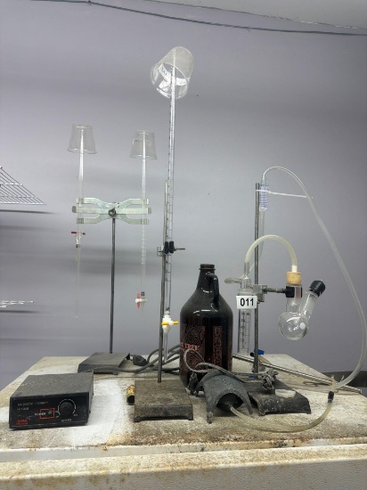 Set of 3 aeration oxidation apparatus, and Hanna instruments magnetic stirrer