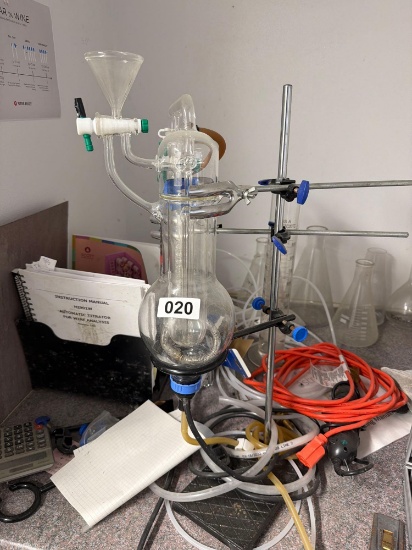 Distillation apparatus, test tubes, soil nitrate sensors and vials.