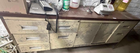 Cabinet with drawers and contents inlcuded wine lables,wine associated items