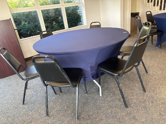 5ft round table w/ 6 chairs