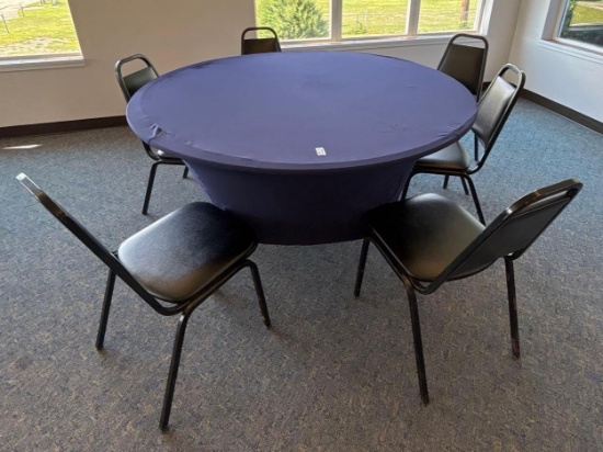 5ft round table w/ 6 chairs