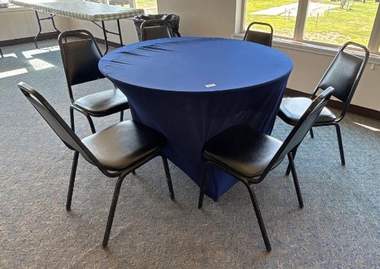 4ft round table w/ 6 chairs