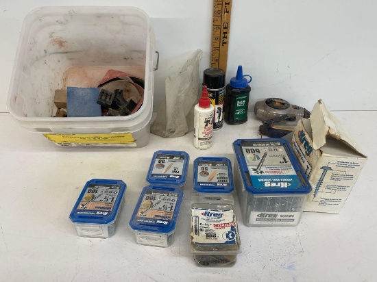 CHALK LINE, SCREWS, POCKET-HOLE PLUGS AND MORE
