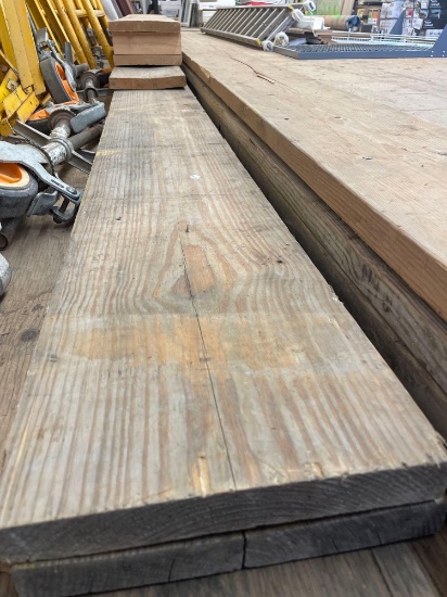 PINE BOARDS DIFFERENT SIZES used as scaffolding