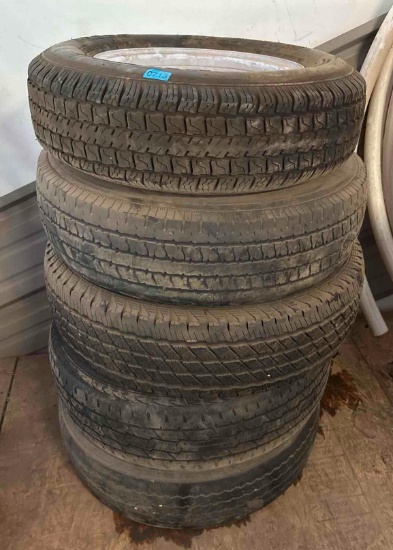 4- Trailer Tires on Steel Wheels - ST205/75D15 Marking Visible