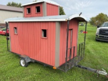 Former Boone Caboose Parade Unit on Trailer - No Title or Registration