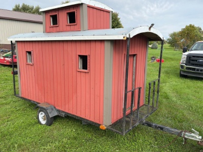 Former Boone Caboose Parade Unit on Trailer - No Title or Registration